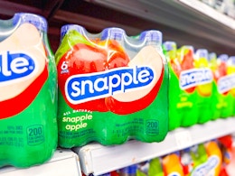 Snapple 6-count of Snapple Apple on a Walmart shelf