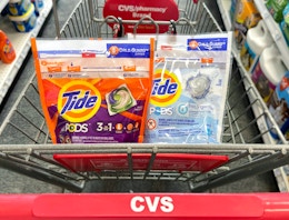 Tide Pods and Bounce Dryer Sheets, $3.49 Each at CVS card image