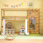 Twin Bunk Bed with Jungle Gym