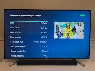 customizing subtitles on the hulu tv app