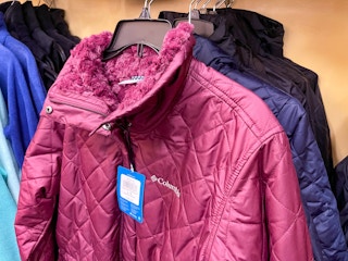 Dark pink Columbia Fur lined jacket