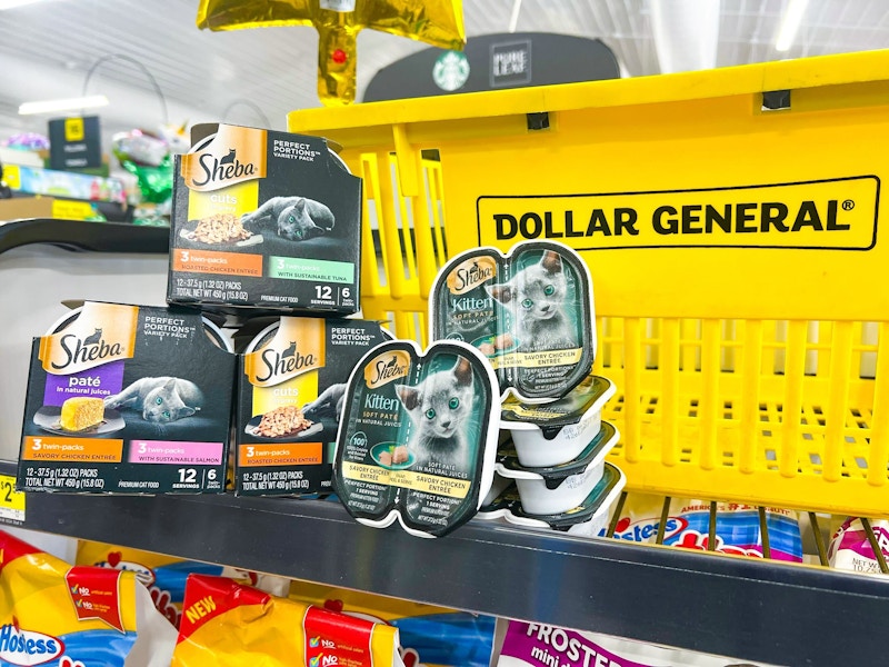 dollar general sheba cat food variety packs and sheba kitten food trays