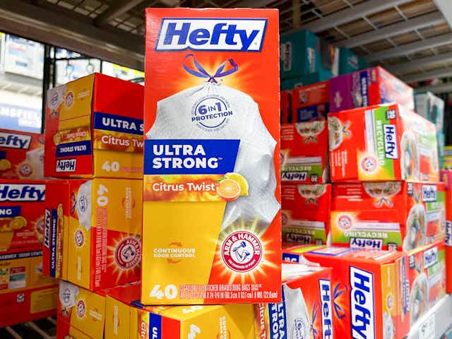 Stock Up: Get 3 Boxes of Hefty Trash Bags for $10.93 on Amazon card image