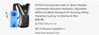 running vest Amazon receipt