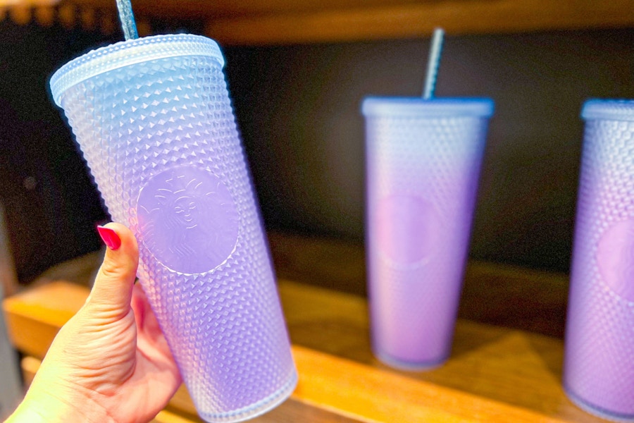 A Starbucks Periwinkle Gradient bling cold cup.