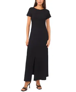 Women's Ruched Asymmetrical Maxi Dress