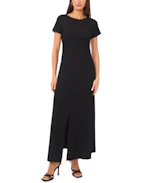 Women's Ruched Asymmetrical Maxi Dress
