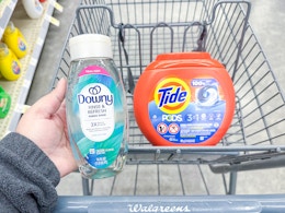 Buy 1 Tub of Tide Pods, Get 1 Free Downy Rinse at Walgreens card image