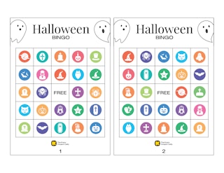 Halloween Bingo Printables Round Icon Set