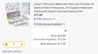 Paint set Amazon receipt