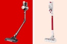 2 stock images of stick vacuums from Target: Zafro & Bissell