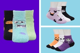 Disney Halloween Cozy Quarter Socks (3 count)
