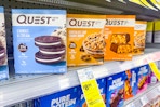 quest protein bars on a shelf