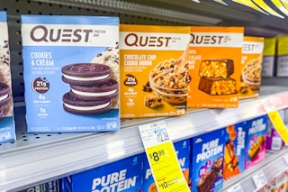 quest protein bars on a shelf