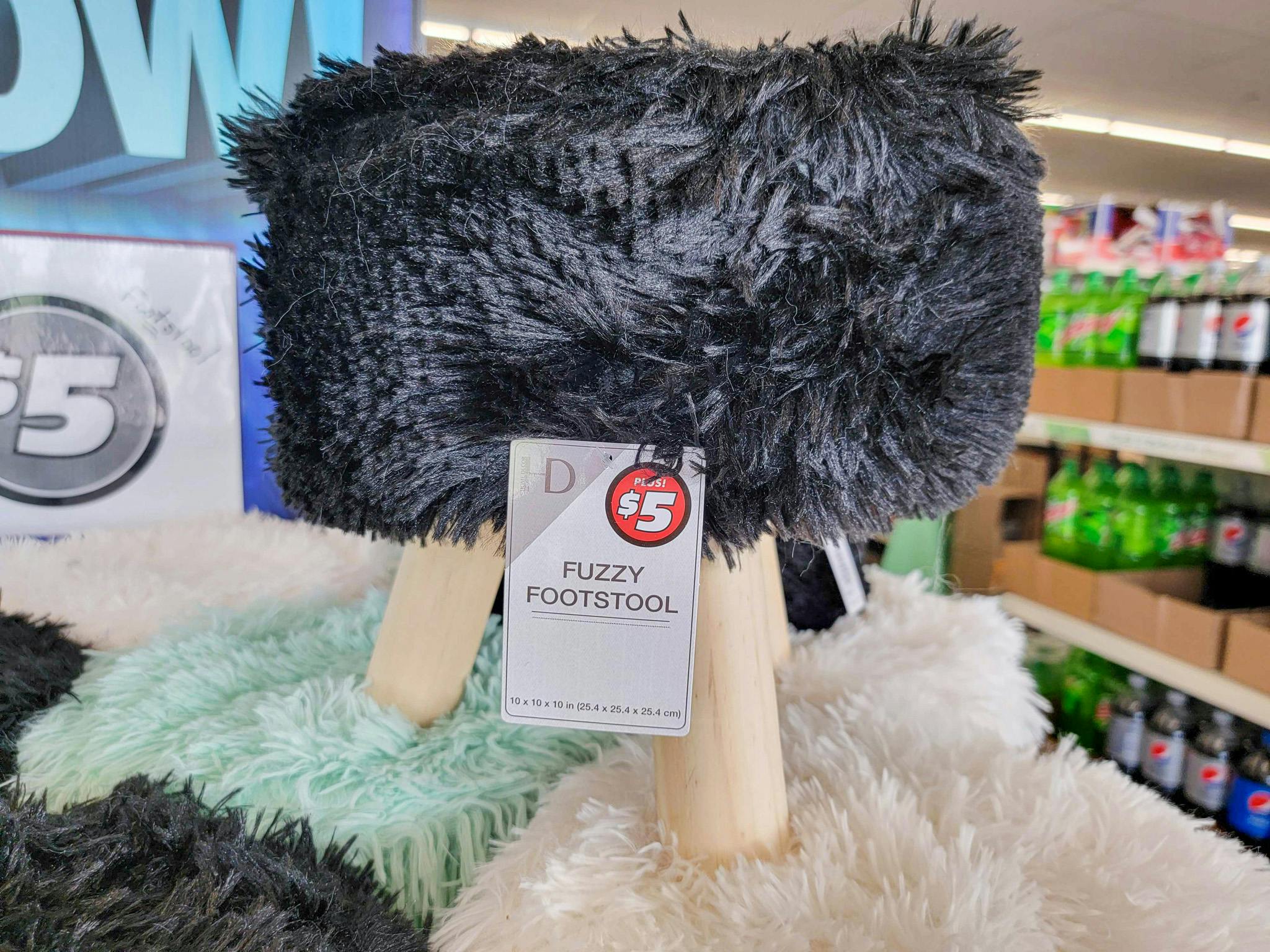 Fuzzy Footstools, Only 5 at Dollar Tree The Krazy Coupon Lady