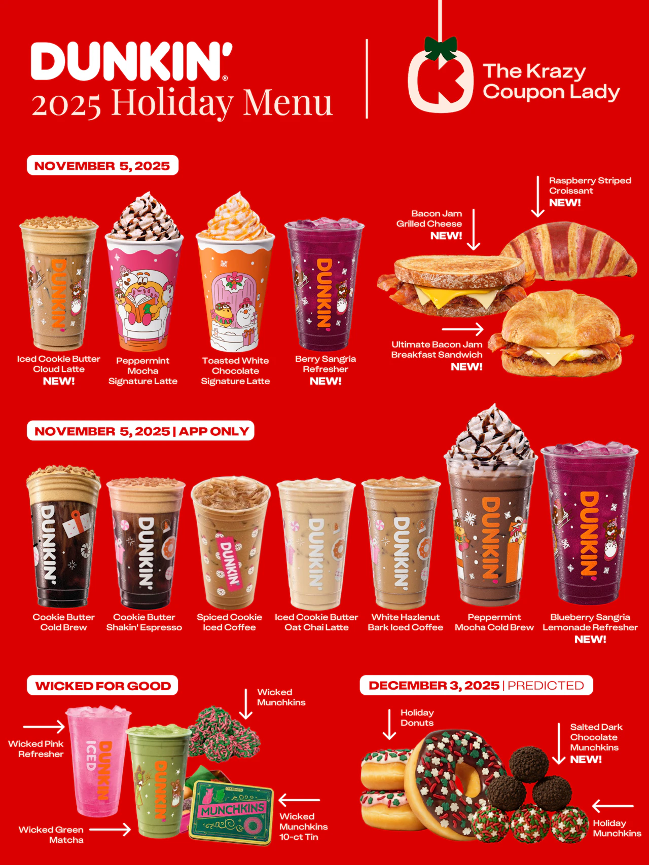 Dunkin Holiday Menu 2025: New Menu Drops on Nov. 5 - The Krazy Coupon Lady