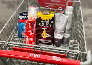 toothpaste, hair care, and more in shopping cart