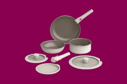 bella cookware on a purple background