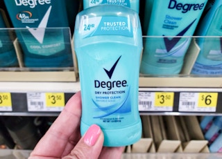 hand holding degree deodorant at dollar general