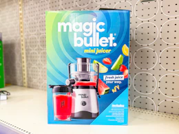 magic bullet mini juicer sitting on a target shelf