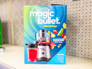 magic bullet mini juicer sitting on a target shelf