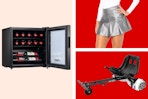 Winer cooler, metallic women's skort and hoverboard buggy attatchment
