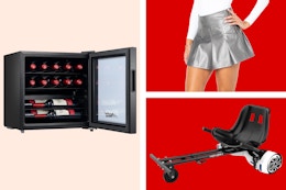Winer cooler, metallic women's skort and hoverboard buggy attatchment