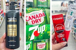 collage with tresemme, colgate, soda