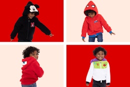 Character Toddler Plush Fleece Hoodie: Mickey Mouse, Spider-Man, Cars & Buzz Lightyear