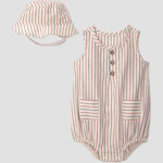 Baby Striped Bubble Romper Set