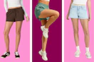 3 styles of women's shorts: fleece, athletic & denim