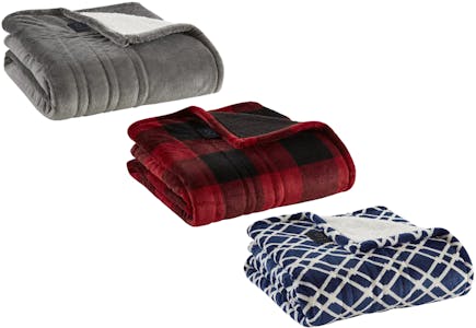 Serta Plush Electric Throw Blanket