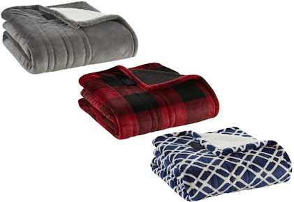 Serta Plush Electric Throw Blanket