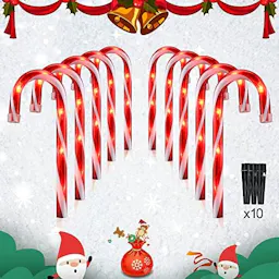 Candy Cane Pathway Lights 10-Pack