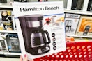 hamilton beach coffee maker sitting on a target cart