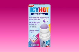 Icy Hot Nighttime roll-on packaging on KCL template