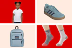 Polo shirt, Sneakers, Backpack and Socks