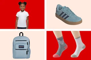 Polo shirt, Sneakers, Backpack and Socks