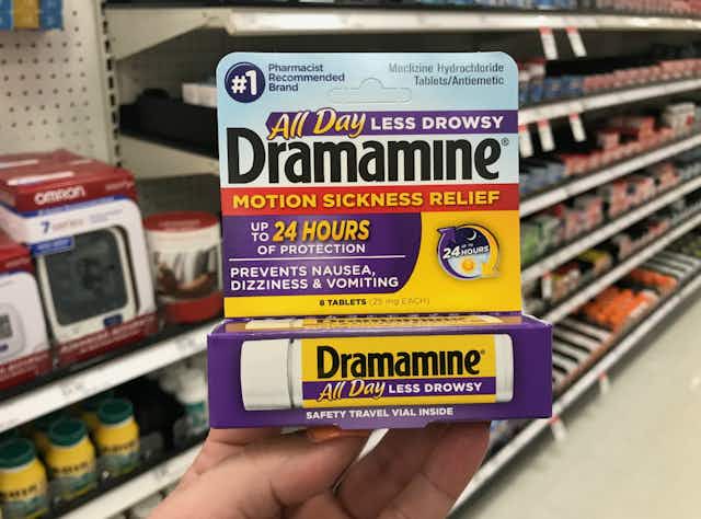 Dramamine Motion Sickness Relief Tablets, as Low as $3.37 on Amazon card image