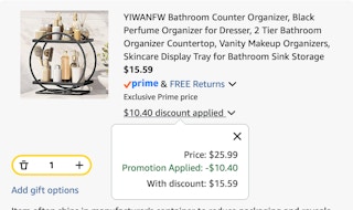 countertop organizer Amazon receipt