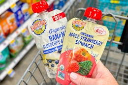 Earth's Best Baby Food Pouches, B1G1 Free at Kroger, Plus 500 Fetch Points card image