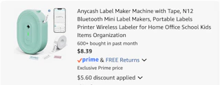 label maker machine Amazon receipt
