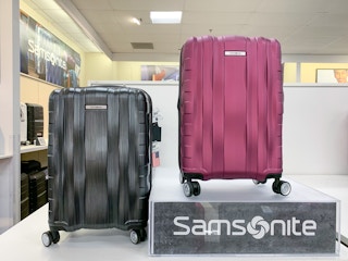 samsonite hardside spinner luggage display at kohls