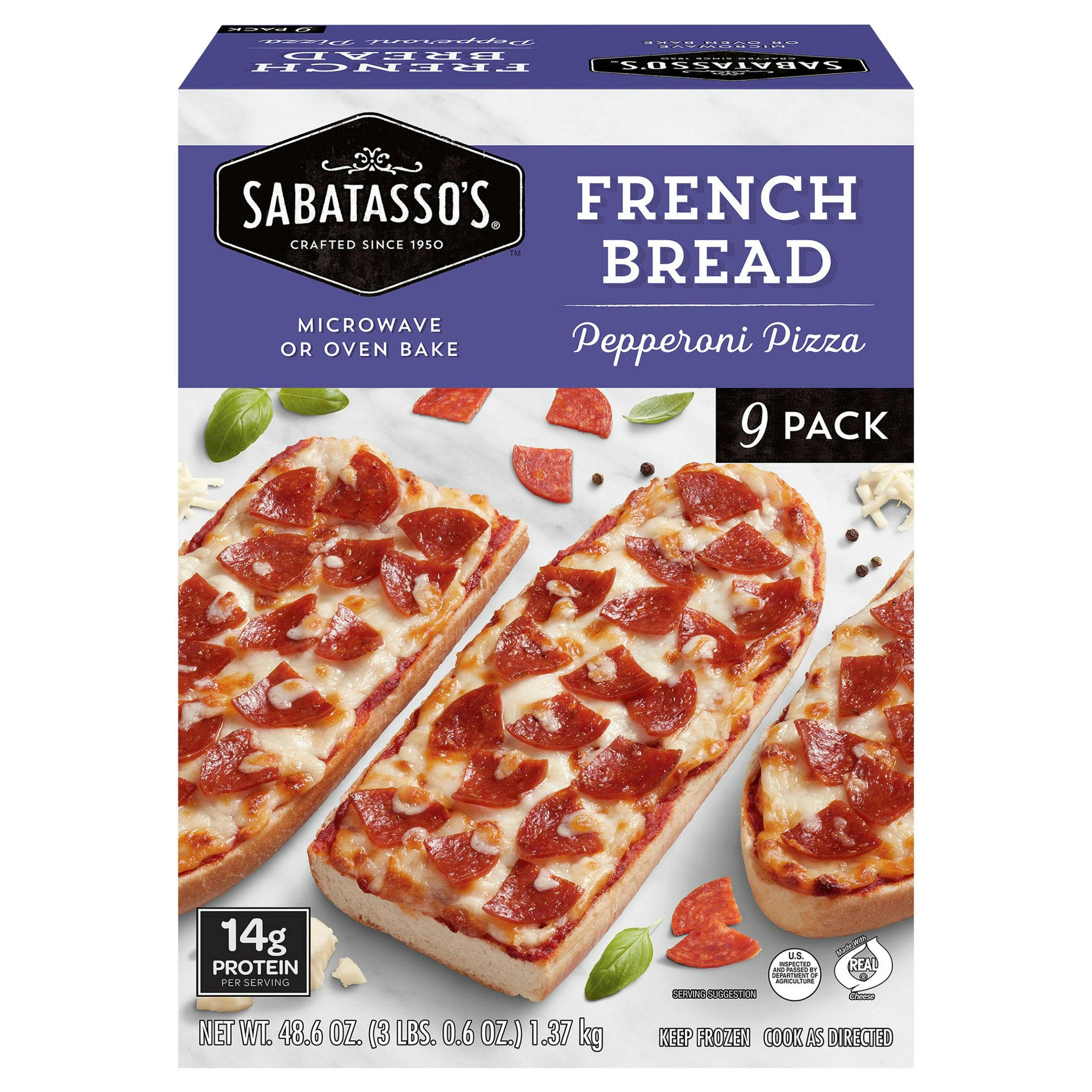 Sabatasso's Frozen French Bread Pepperoni Pizza