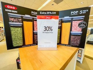 a 5-piece oxo set by a sale sign