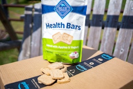 Blue Buffalo Mini Health Bars sitting on Prime box