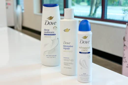 dove products sitting on store display