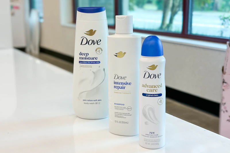 dove products sitting on store display