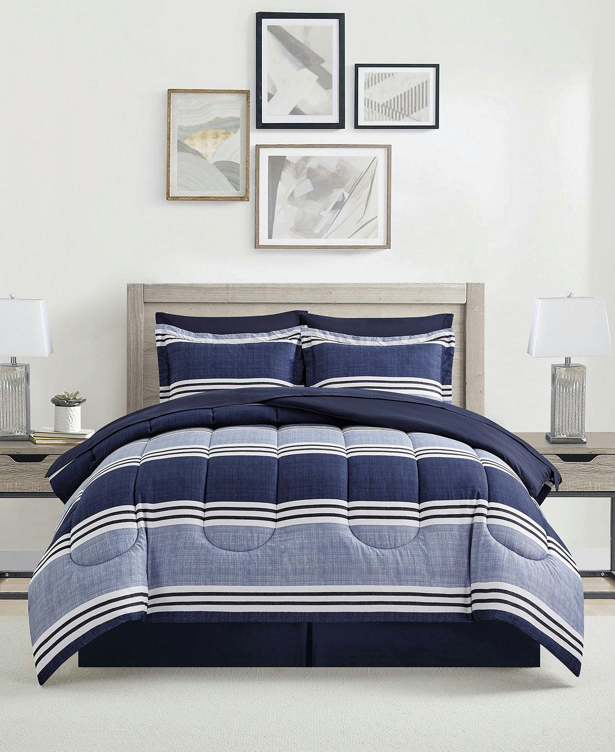 Macy's Aiden Striped Comforter Set