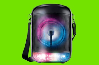 a karaoke speaker with microphone